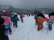 雪合戦　コースの踏み固めから