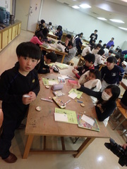 ハガキタイム＆木の名札づくり