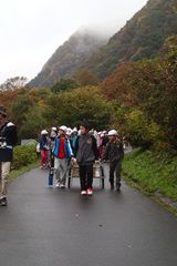 野外炊事の準備